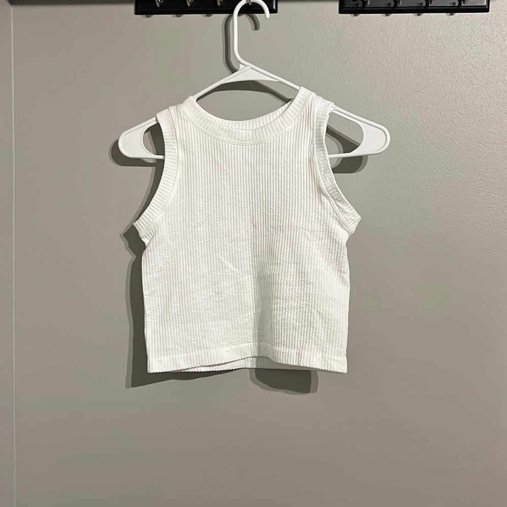 White halter crop tank